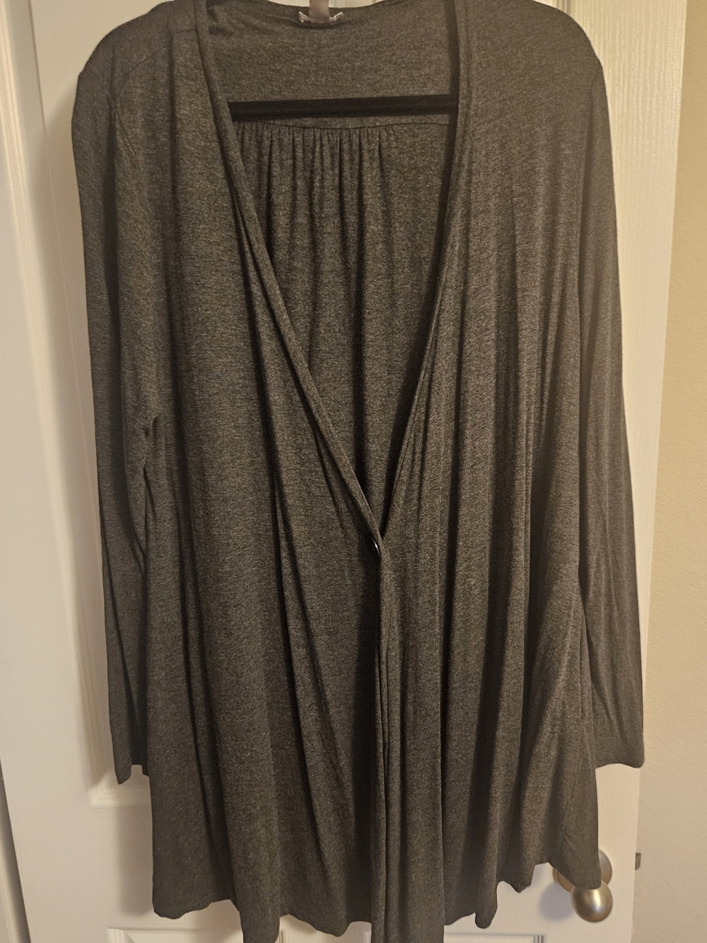 J. Jill Charcoal Draped Cardigan